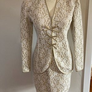 Pilar Rossi cream lace wedding outfit